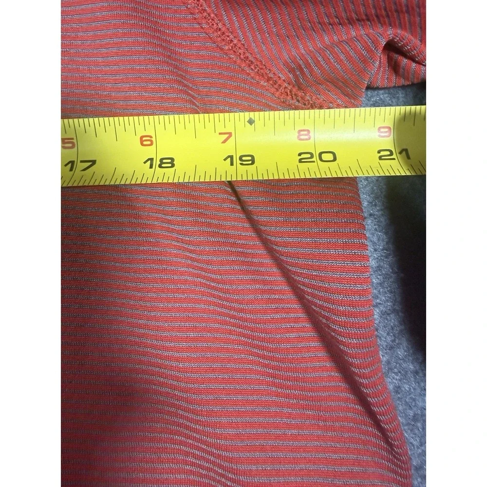 The North Face Shirt Mens Medium Red Polo Striped Flashdry Snap Golf Performance